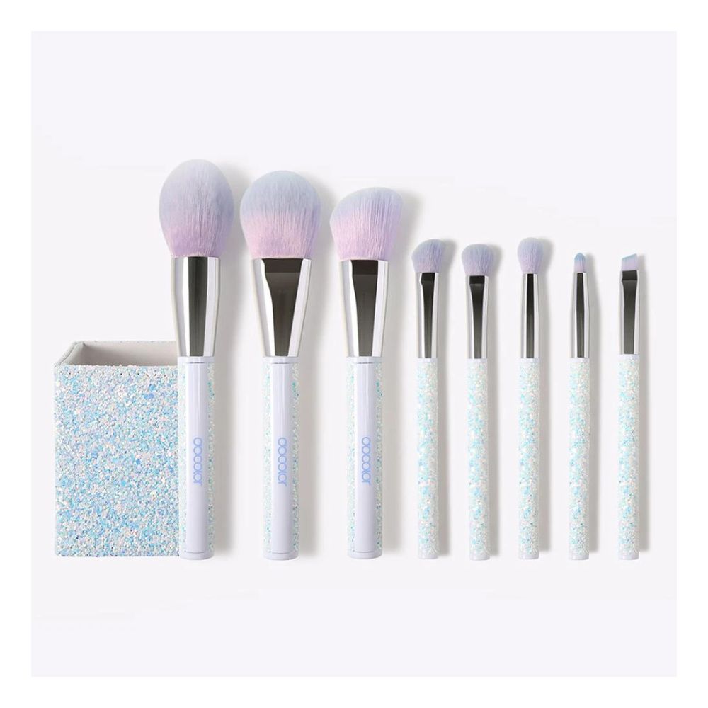 Set de 8 Brochas Sparkle (Withe) + Accesorio